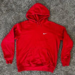 Nike Mens Hoodie Hooded Sweatshirt Mens Fleece Red